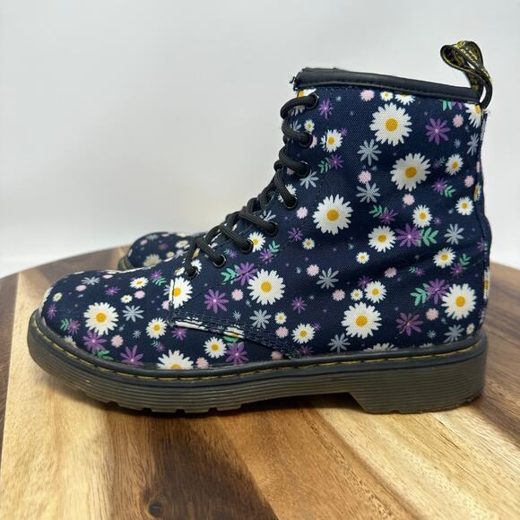 Dr Doc Martens Delaney 1460 Women’s Size 5 Canvas Floral Combat Side Zip Boots - Picture 2 of 8